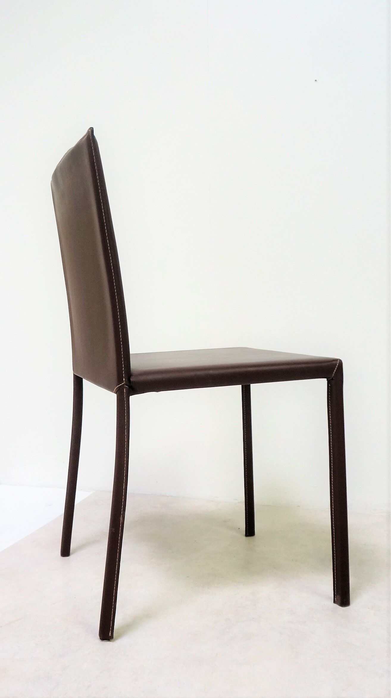 Series of 4 Italian leather chairs