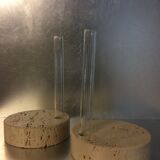 Pair of travertine soliflore from the 70s