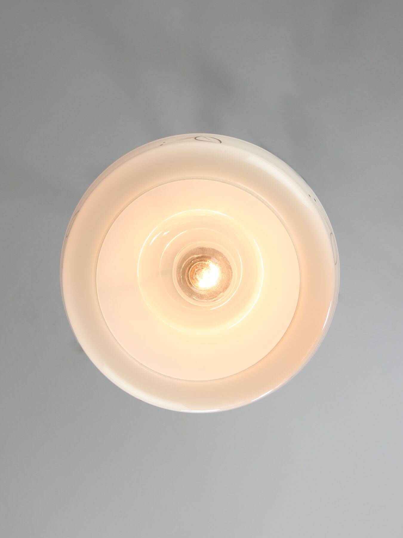 Mid-century Modern Italian Brass and White Glass Pendant Lamp, 1960s