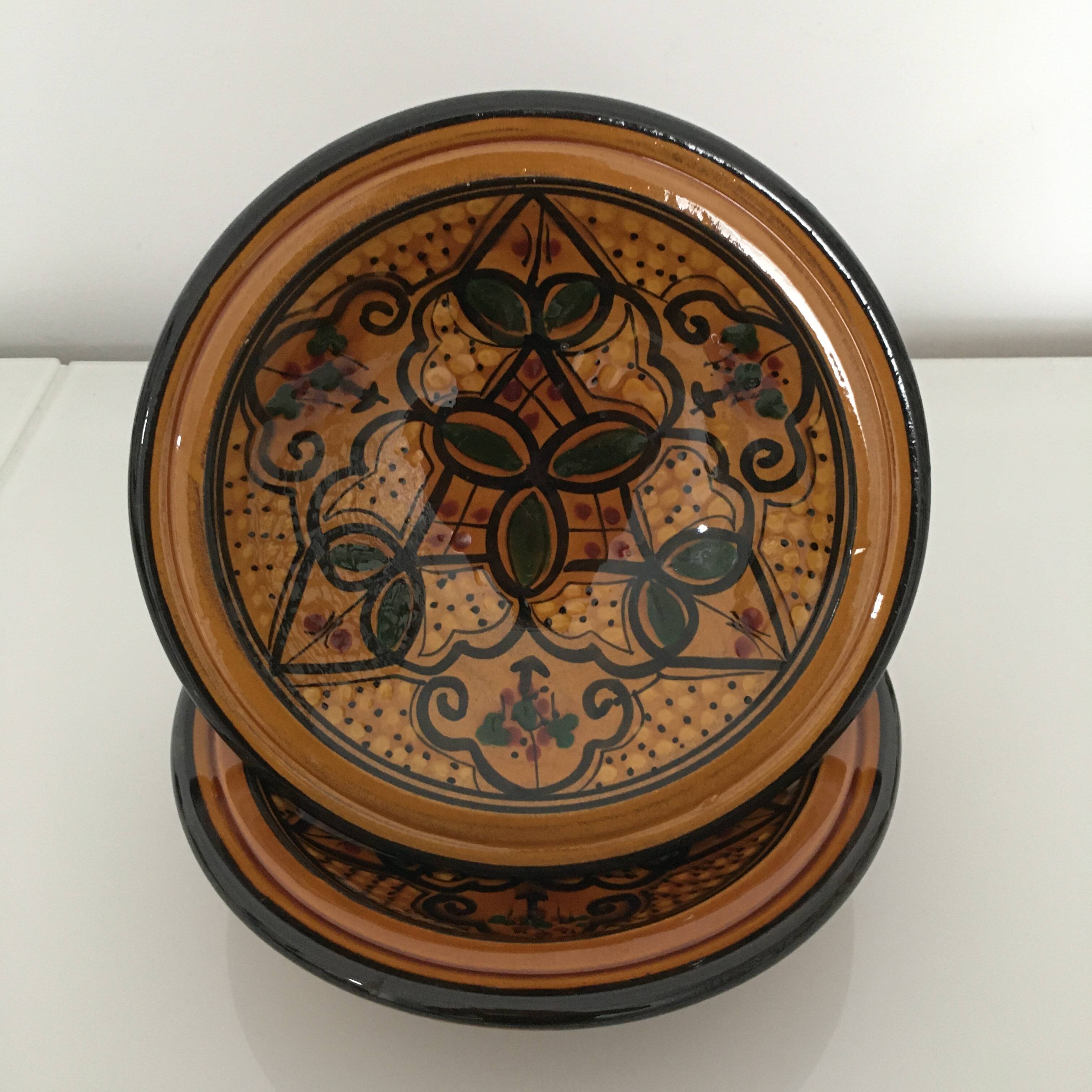 Set of 2 Moroccan deep plates.