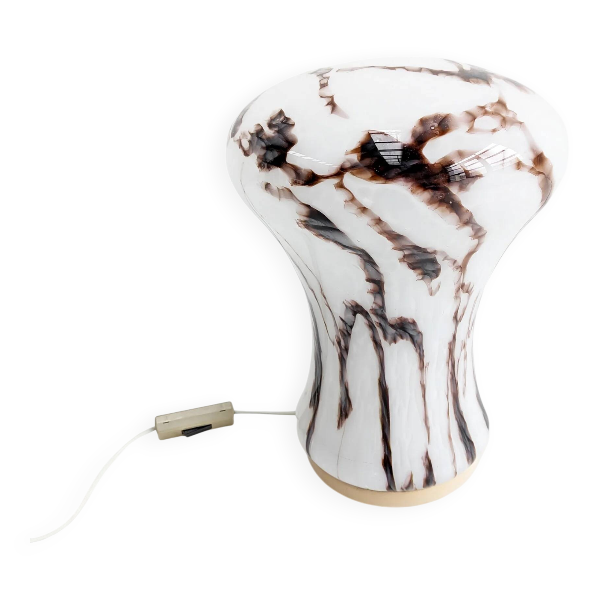 Marble effect table lamp by Ivan Jakeš for Sklarny Rapotin 1960s