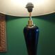 Pied de lampe en céramique bleu cobalt