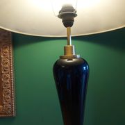 Large cobalt blue ceramic lamp stand