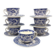 7 tasses à café avec soucoupes vintage, fabriquées par kg luneville france