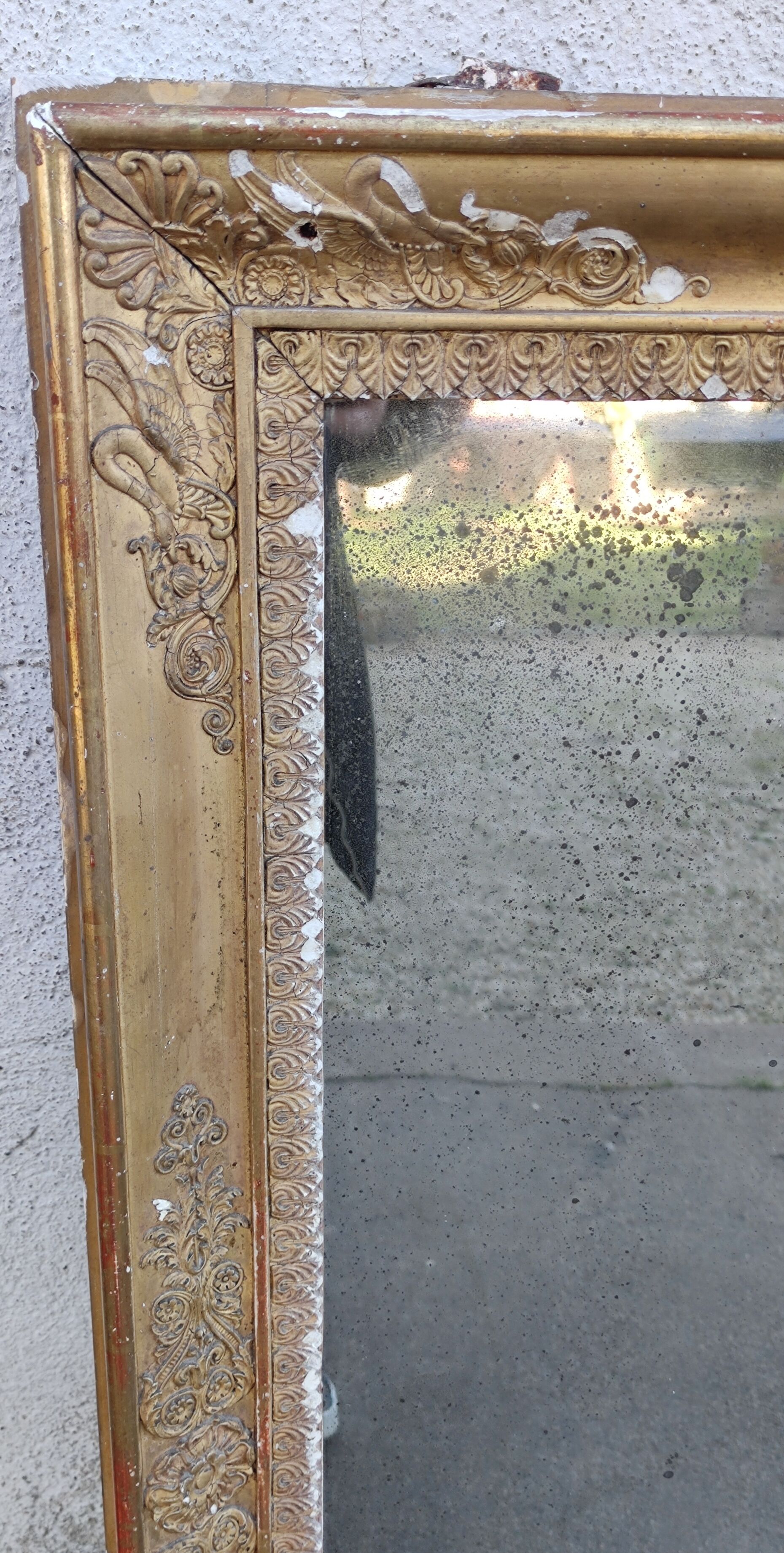 Ancien miroir doré 19 ème