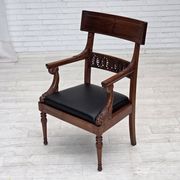 1920-30s, set of 2 armchairs, design after Georges Jacob, carved teak wood.