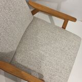 Pair of reupholstered 60s armchairs