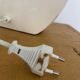 White contemporary ceramic lamp base