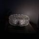 Round wall light ceiling fixture in glass with diamond points vintage 1970s