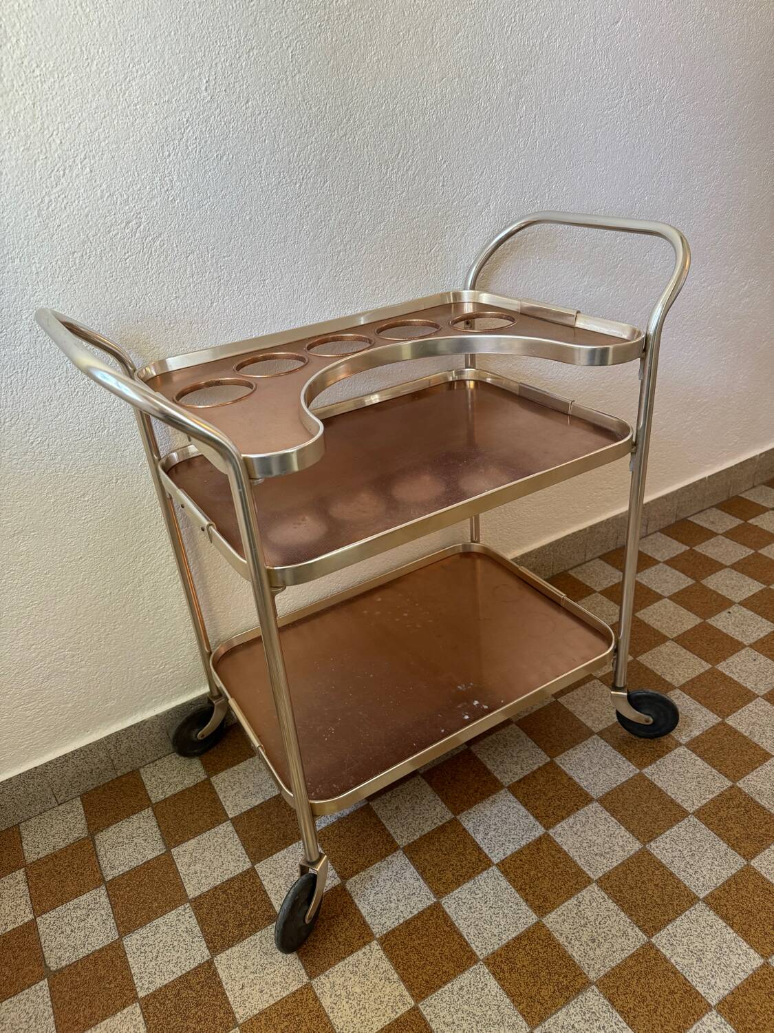 Kaymet copper and silver trolley from the 50s