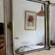 Vintage mirror 1900 triptych barber Le Solide Paris Art Nouveau - 21 x 50