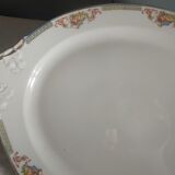 Large serving dish in Limoges porcelain Flower baskets, fruit - early 20th