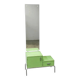 Bauhaus Czech Green Vanity Table with Mirror and Chrome Frame, 1930s
