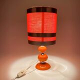 Table lamp metal and orange fabric 70