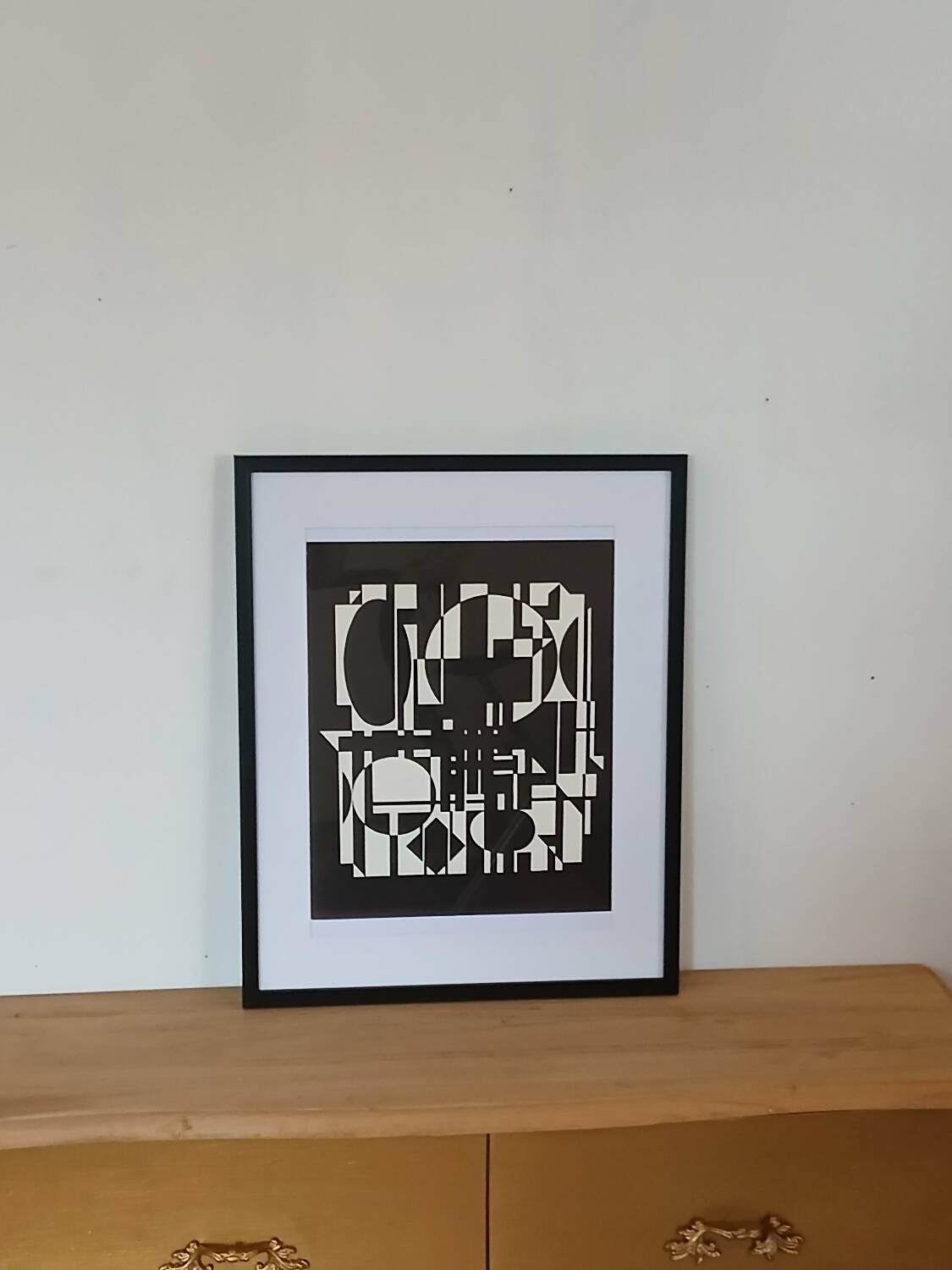 Tableau Vintage Art Optique - Victor Vasarely - Frame 50x40cm