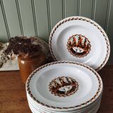 Set of 10 large ironstone plates Art Deco Saint-Amand Water Lily