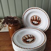 Set of 10 large ironstone Art Deco plates Saint-Amand Water Lily