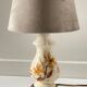 Lamp with vintage ceramic and velvet magnolias