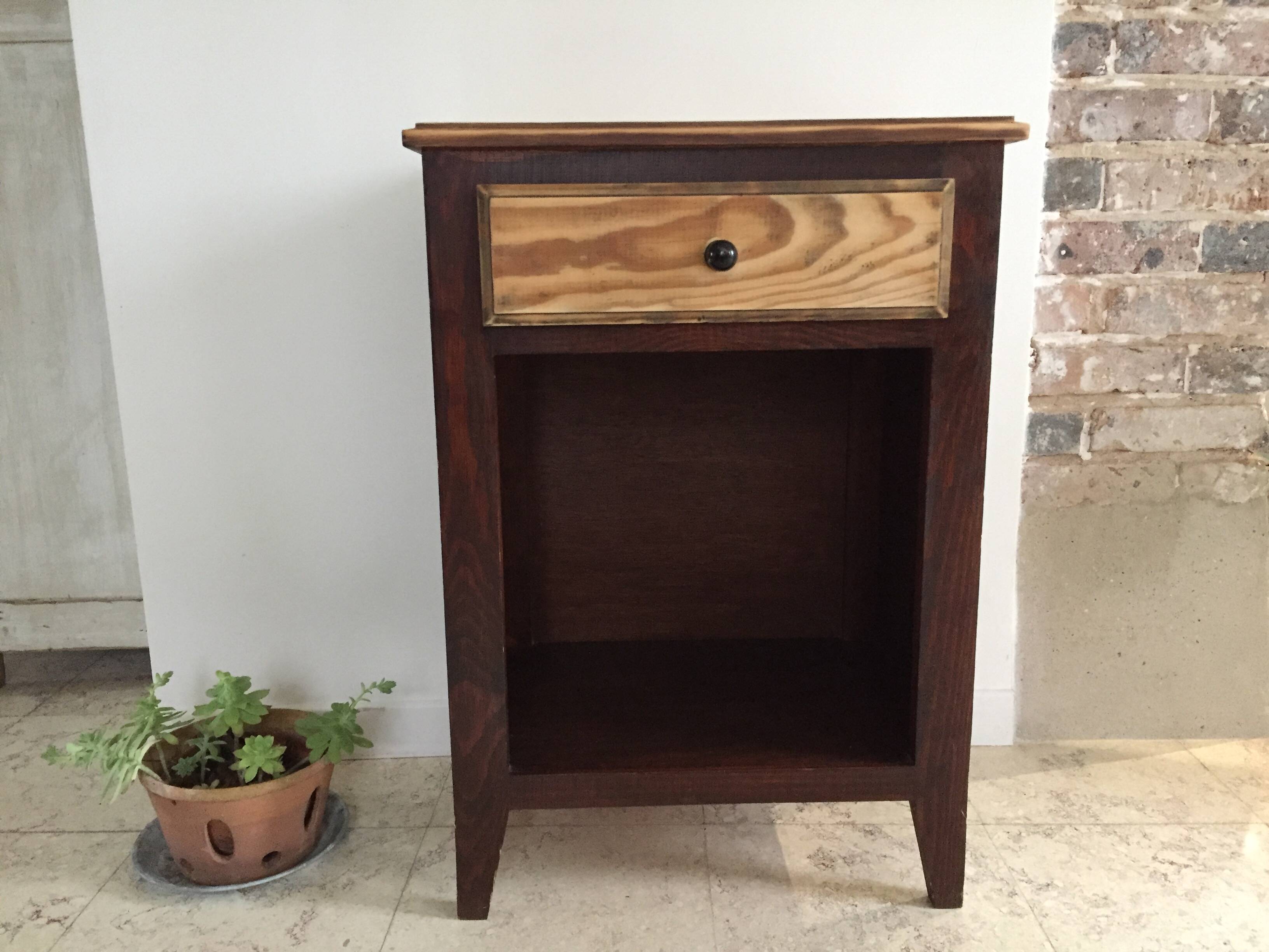 Vintage compas legs bedside table