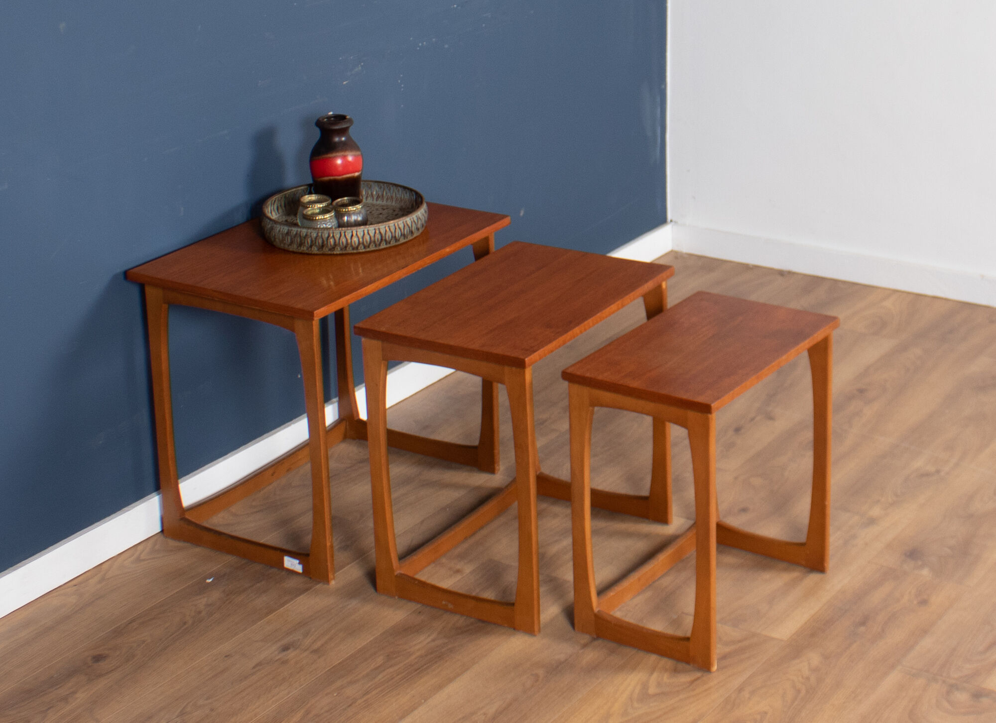 Retro teak 1960s mid century nest of tables coffee tables