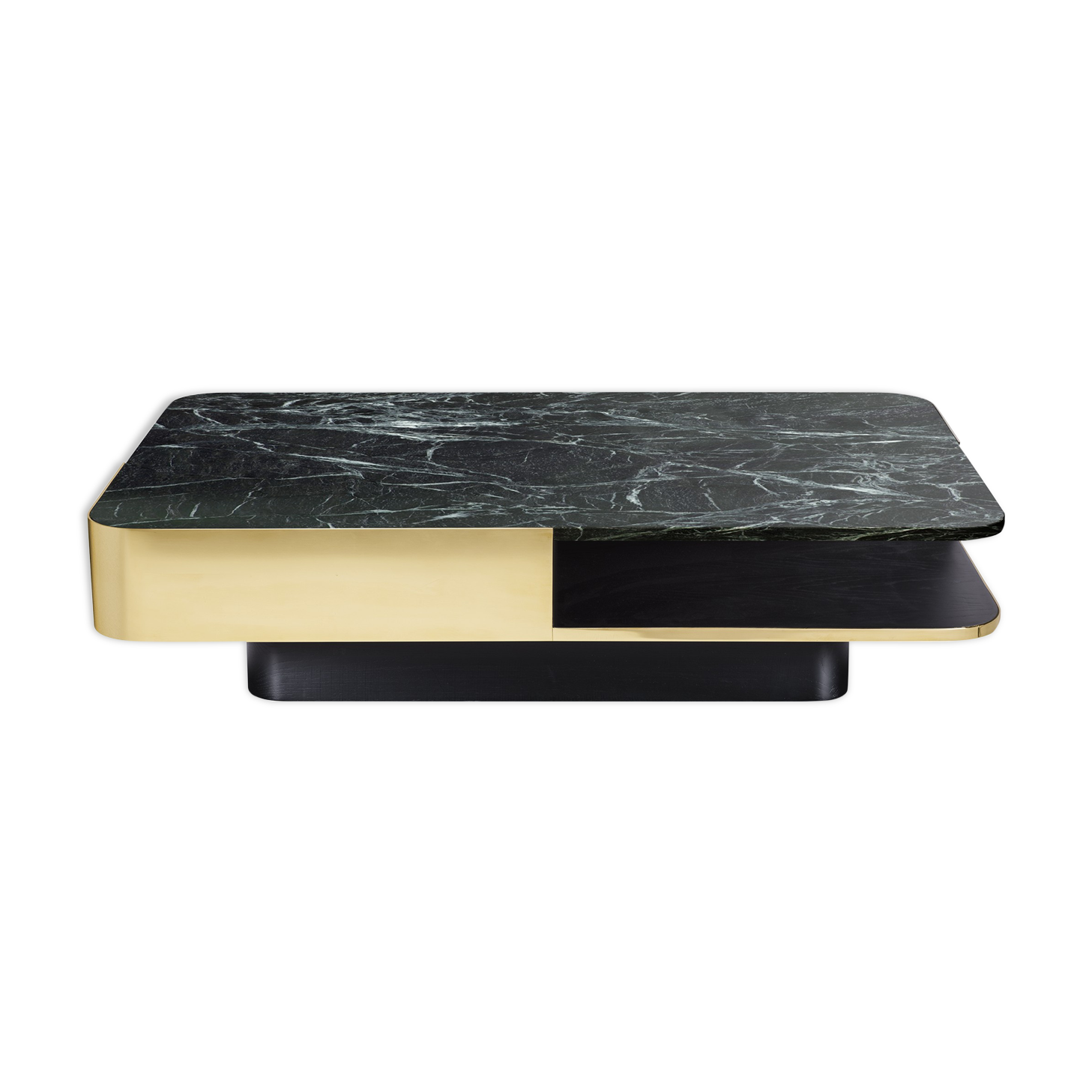 Red Edition brass and green marble lounge table