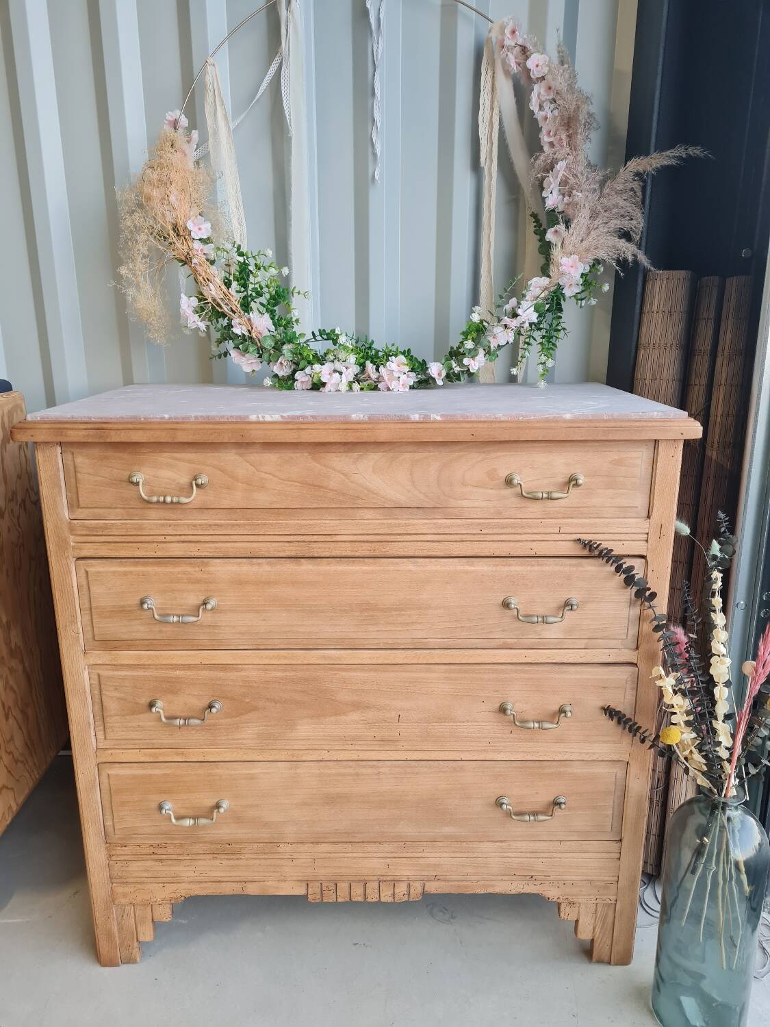 Commode art déco vintage bois massif
