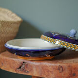 Gien blue earthenware candy box