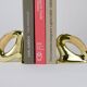 Pair of Carl Auböck Flat Iron bookends in brass and rattan #3530, Vienna, Austria