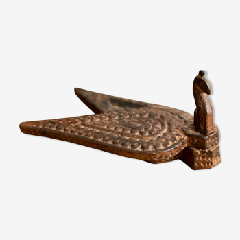 Indian spice box carved wooden bird