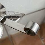 Silver-plated metal flower candle holder