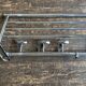 1950s chrome bathroom coat rack with shelf