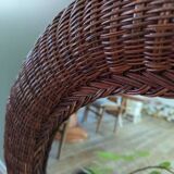 Woven rattan mirror
