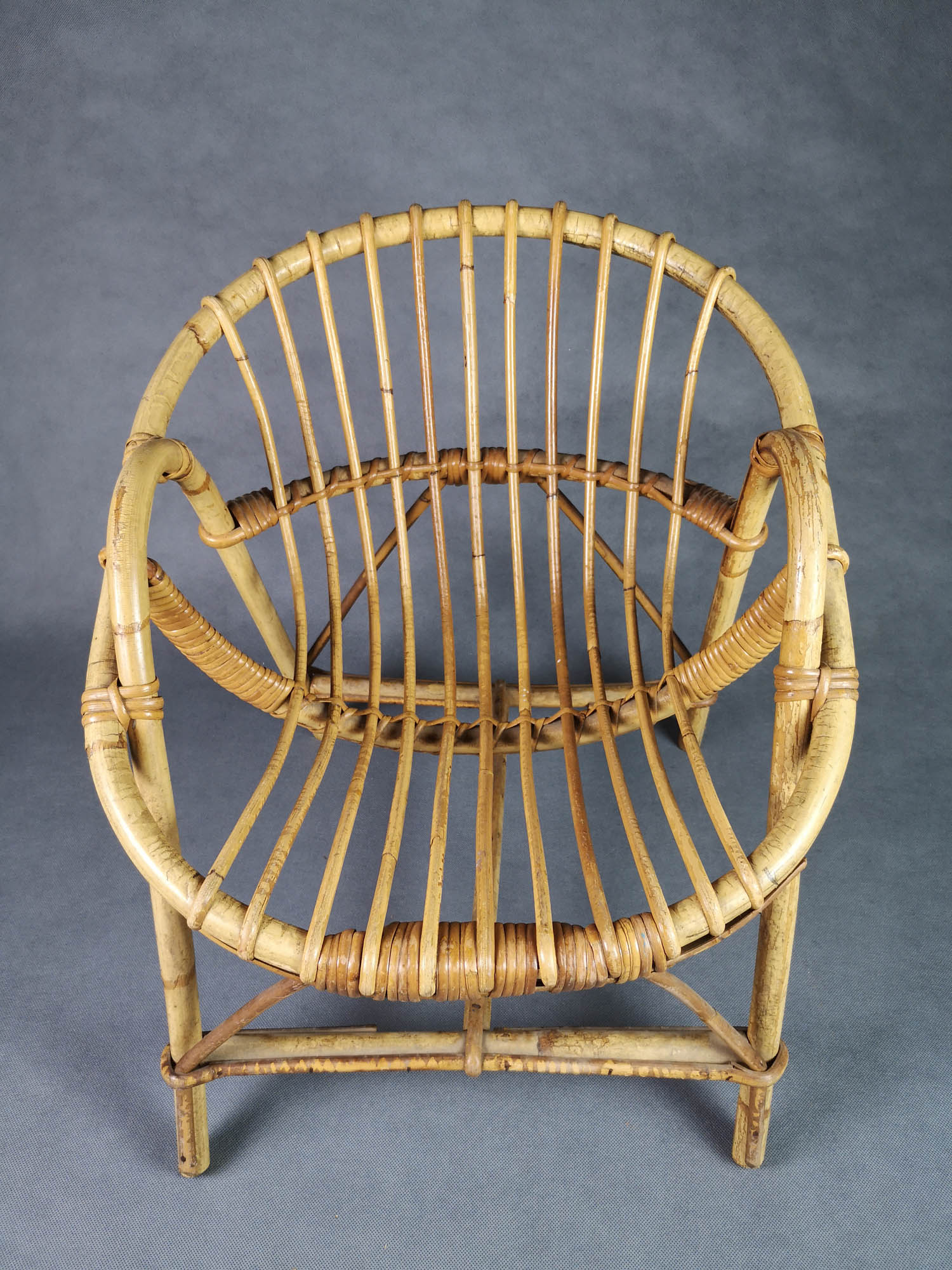 Children's rattan shell chair