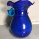 Old Blue Multilayer Glass Vase - Flower Blown Decor Col Corolla Vintage