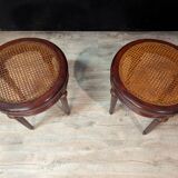 Pair of Louis XVI style stools with caned seats.