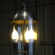 Old chandelier, 3 lights in a glass cylinder