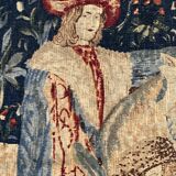 Vintage tapestry hand-screen printed in France