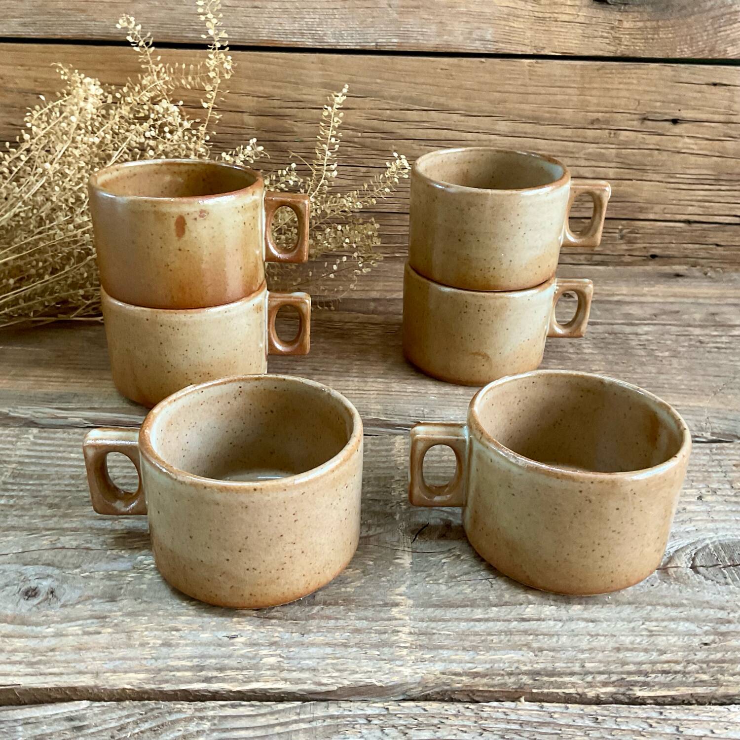6 tasses en grès de Brenne France