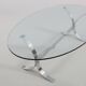 Glass and steel coffee table – 1970s modernist design