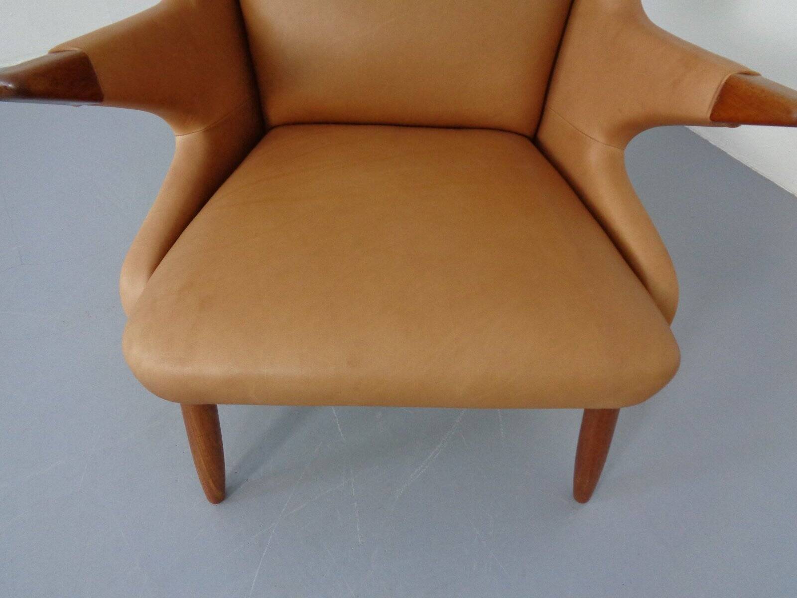 Teak and leather armchair by Svend Skipper for Skippers Møbler, Denmark, 1960s