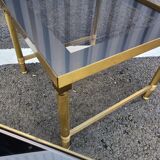Table basse vintage plateau verre