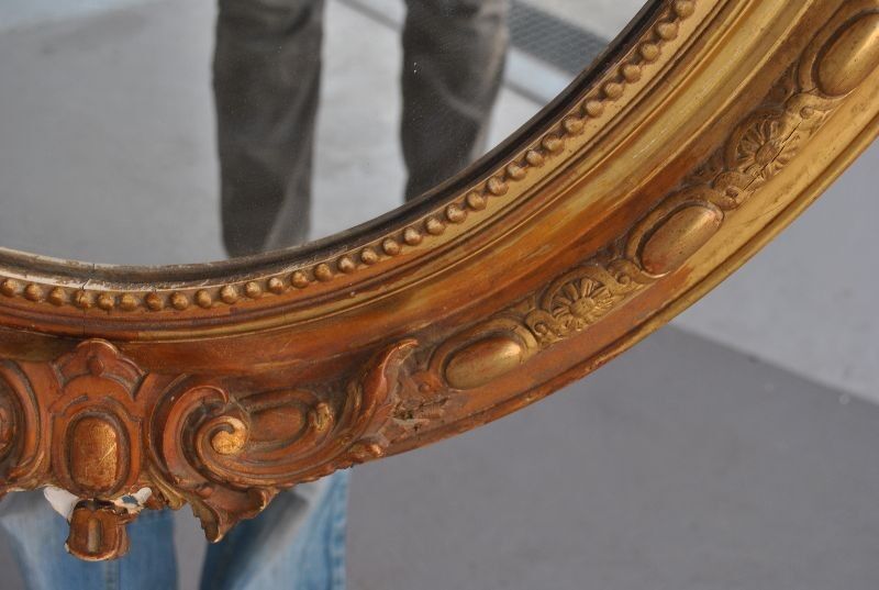 Mirror of style Louis XVI gilded stucco 1880