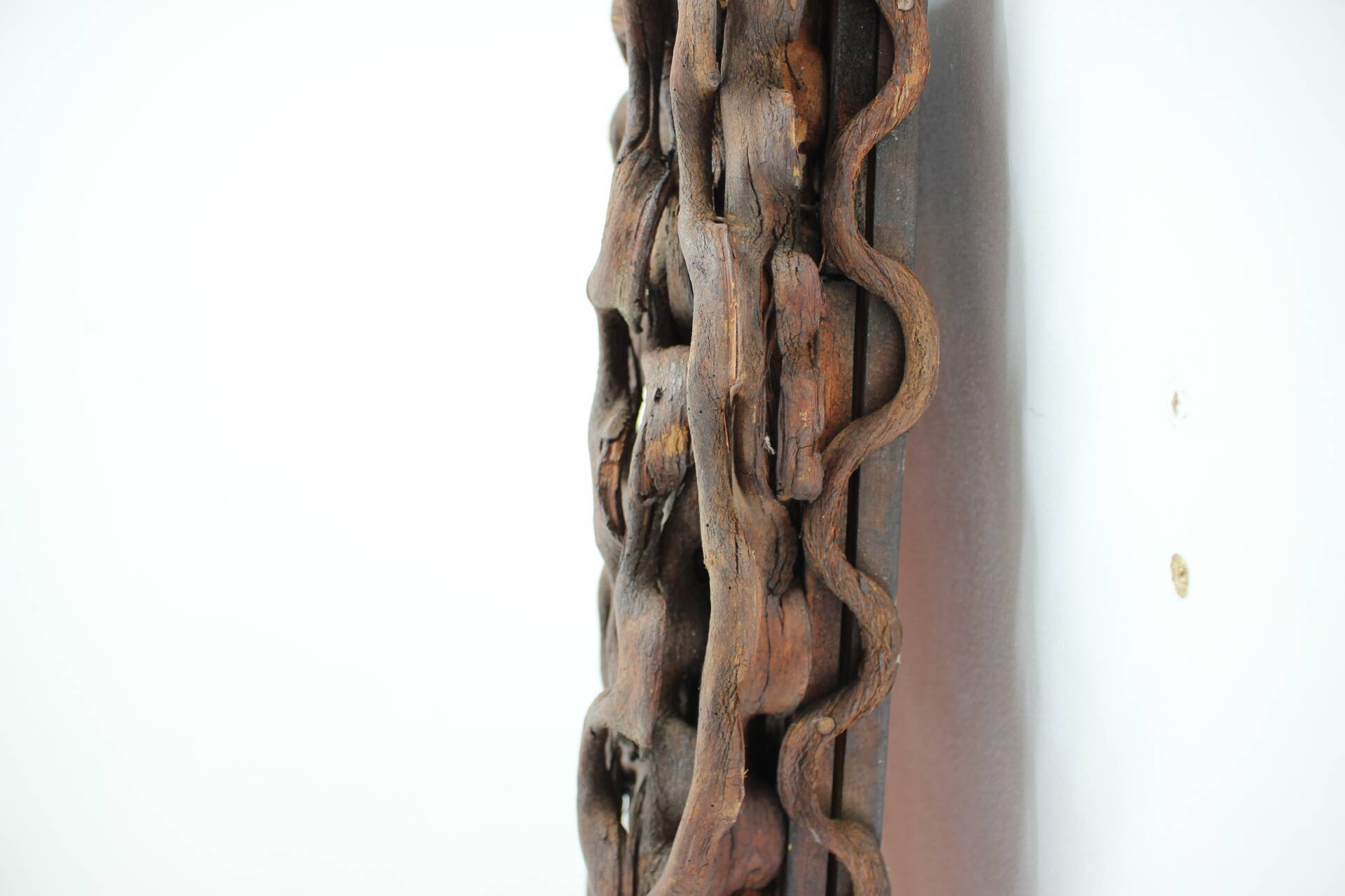 Large Mid-Century Tropical Wood Wall or Floor Mirror