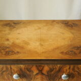 Chest of drawers art deco in walnut