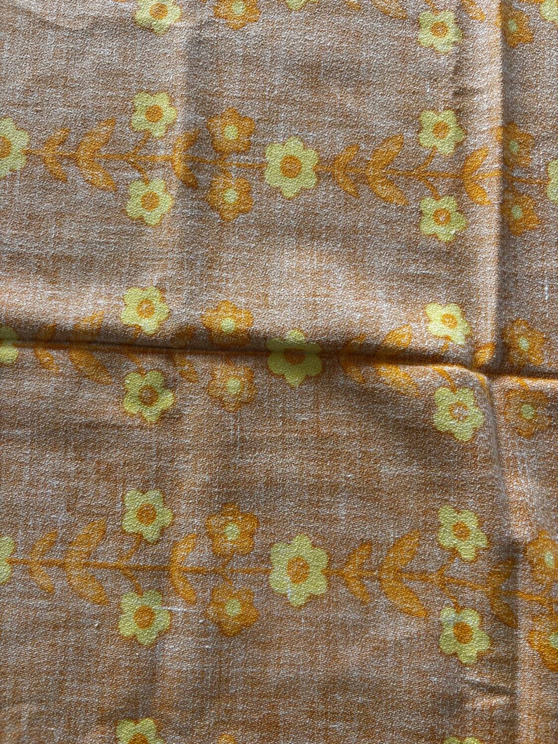 Vintage rétro nappe fleurie orange