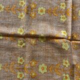 Vintage rétro nappe fleurie orange