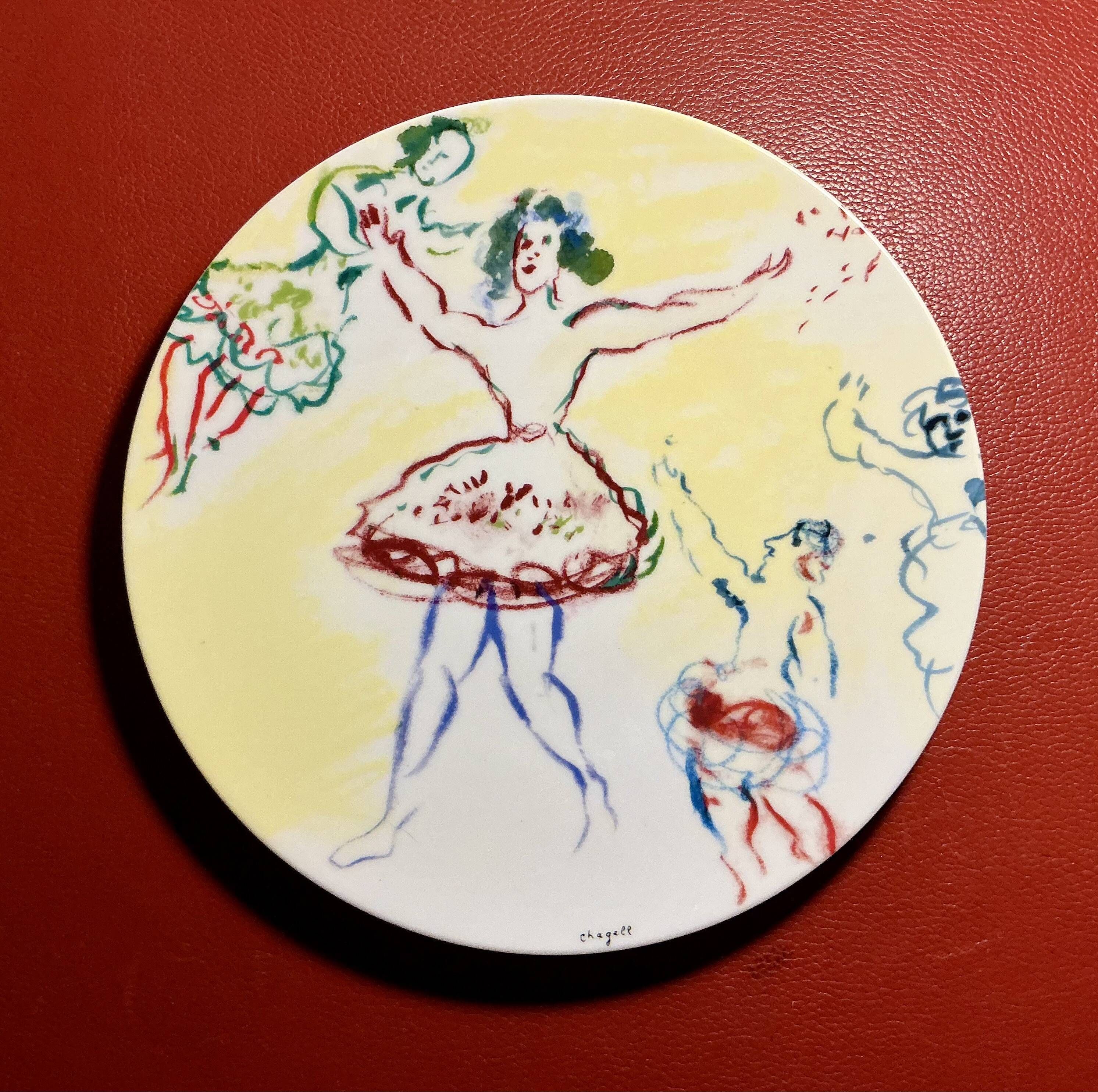Bernardaud box of 6 Limoges porcelain plates Marc Chagall