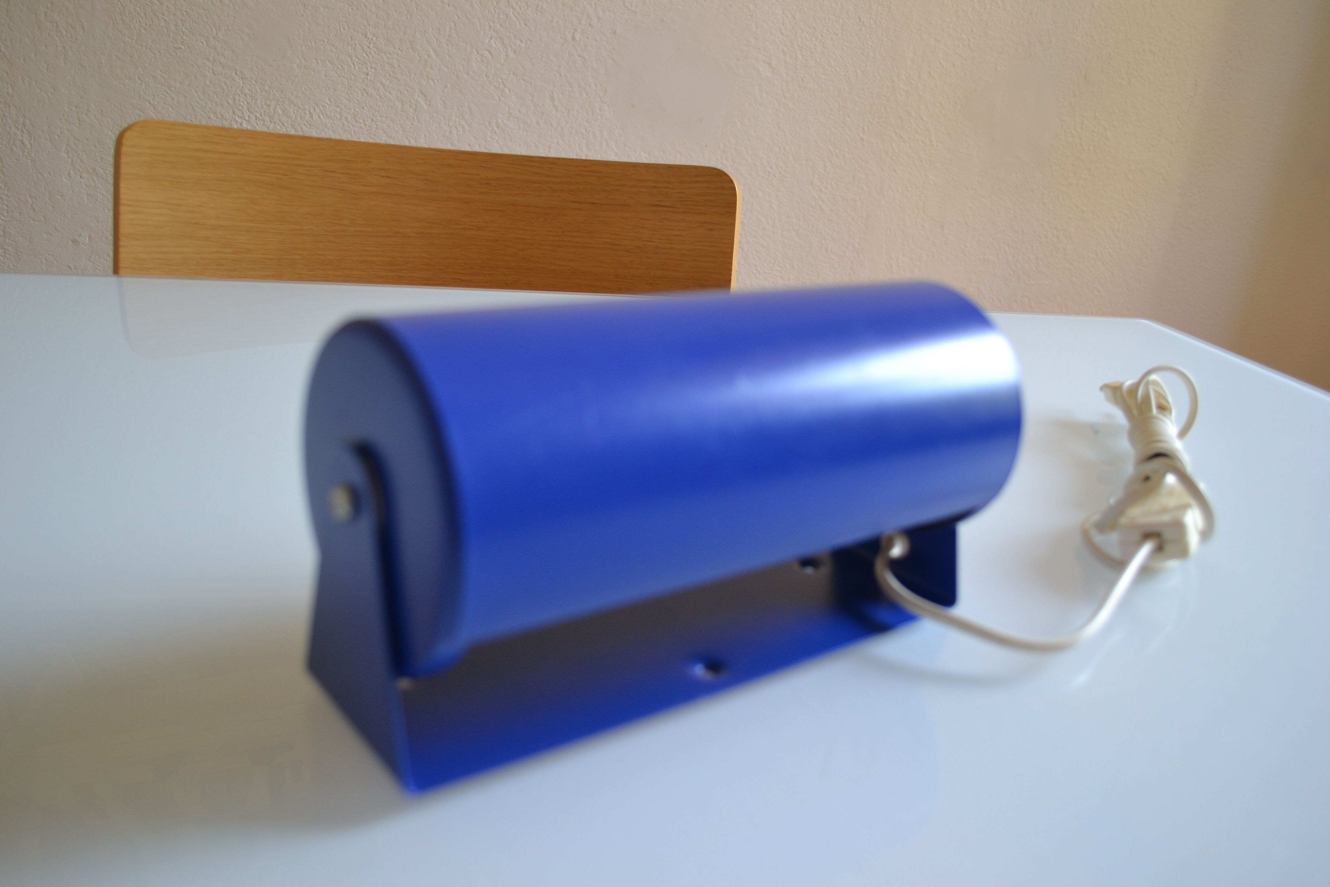 Tubular wall lamp vintage ikea years 80 blue