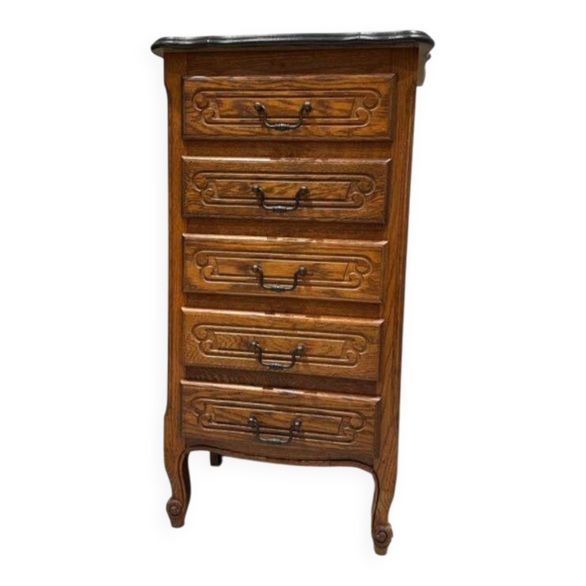 Carved weekly commode
