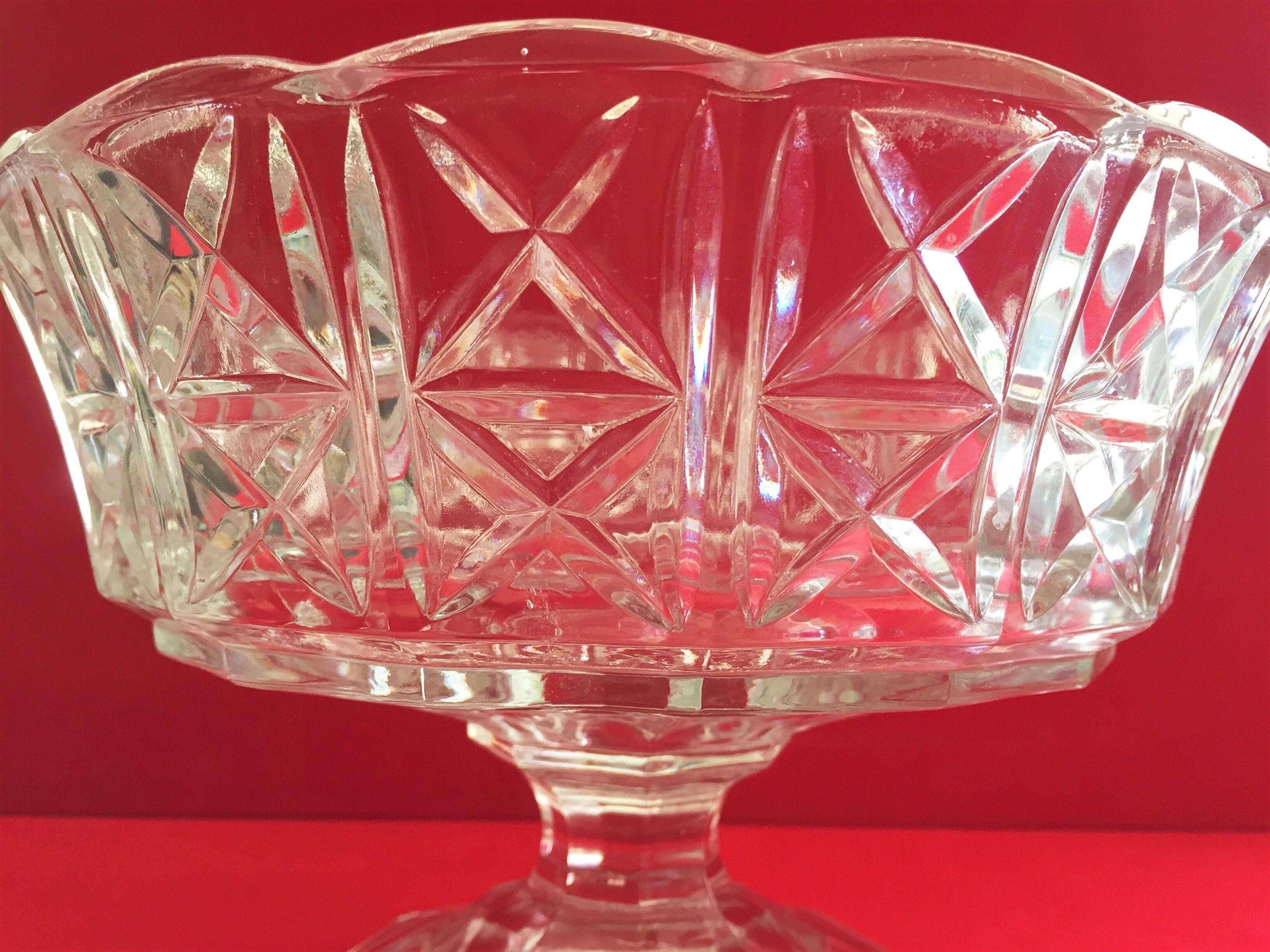 Crystal cup solid vintage centerpiece